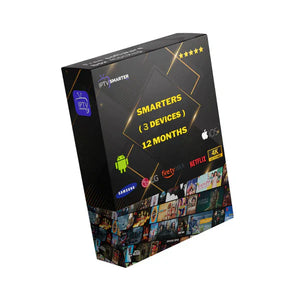 12 Months IPTV Smarters Pro Subscription (3 Devices)